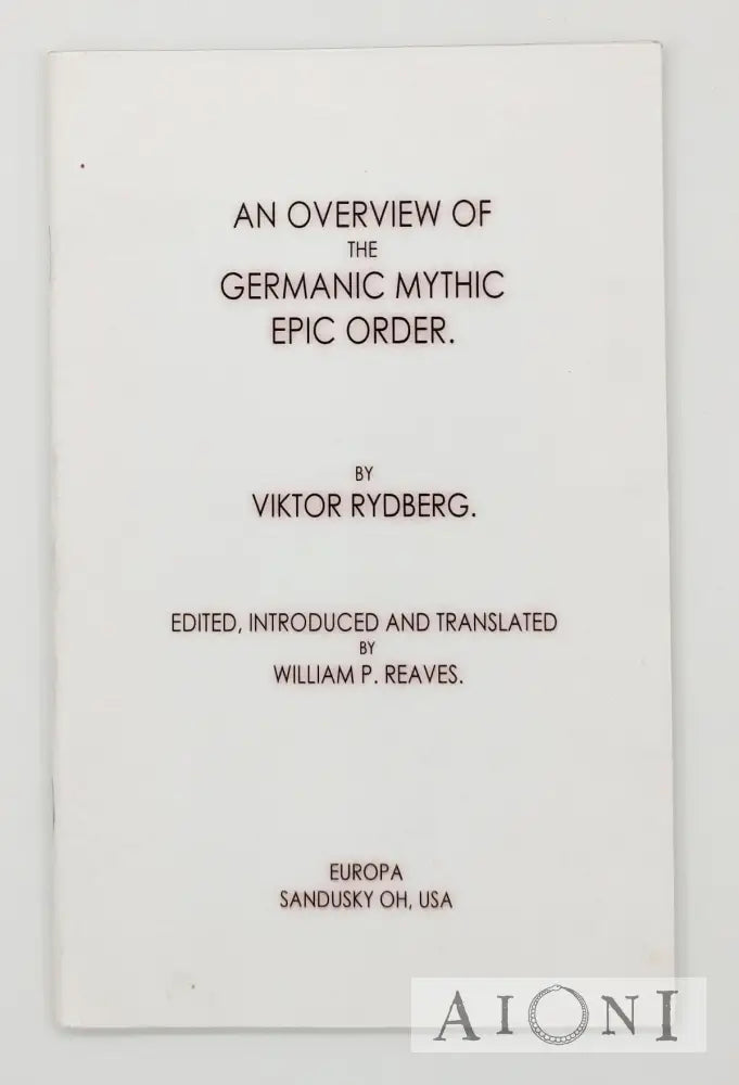 An Overview Of The Germanic Mythic Epic Order Kirjat