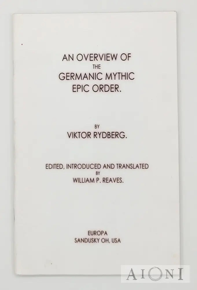 An Overview Of The Germanic Mythic Epic Order Kirjat