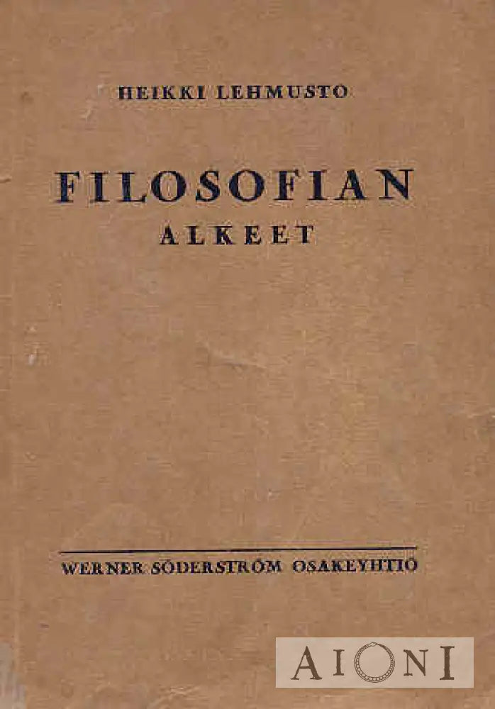 Filosofian Alkeet Kirjat