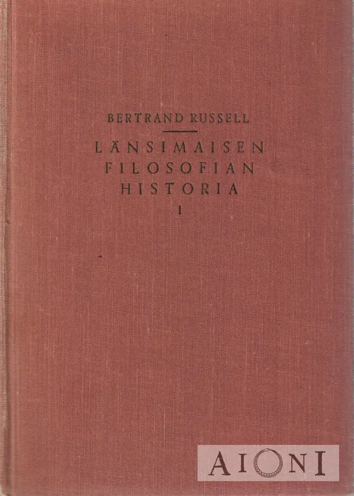 Länsimaisen Filosofian Historia I-Ii Kirjat