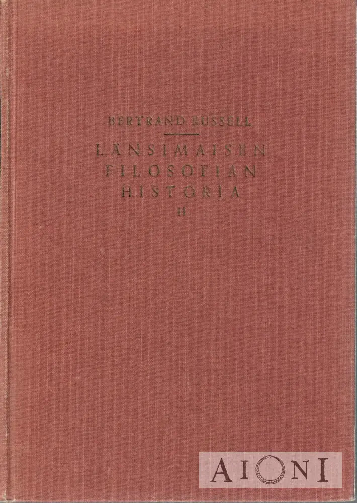 Länsimaisen Filosofian Historia I-Ii Kirjat