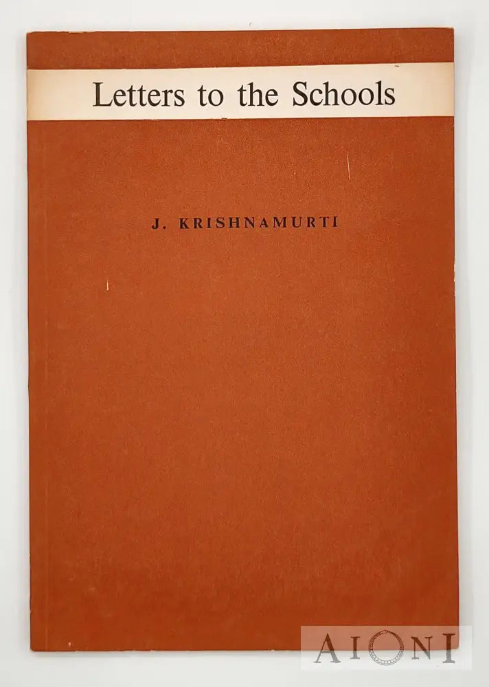 Letters To The Schools Kirjat