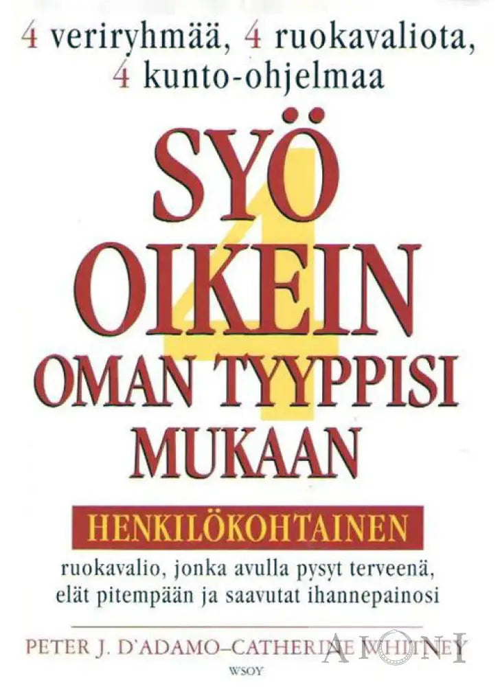 Syö Oikein Oman Tyyppisi Mukaan Kirjat