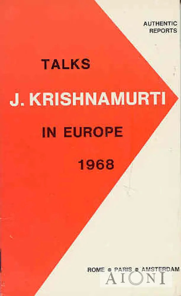 Talks In Europe 1967 Kirjat